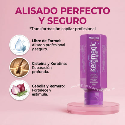 Kit Keramagic + Shampoo De Romero Para Cabello Rebelde 3 Pzas