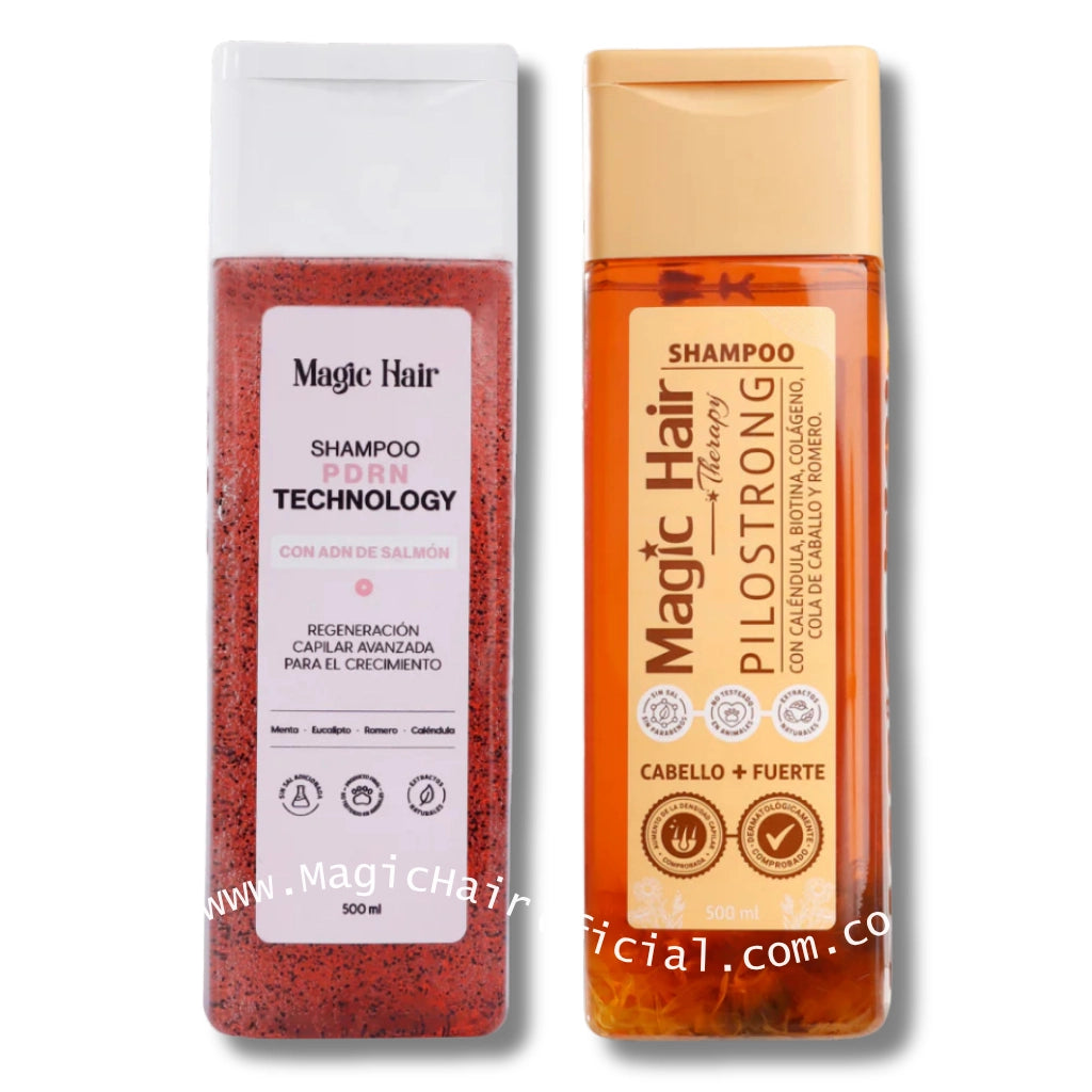Kit de shampoo de romero para detener la caída y fortalecer el cabello débil magic hair oficial medellin
