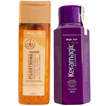 Kit Keratina Keramagic Alisador + Shampoo Caída Cabello Pilostrong