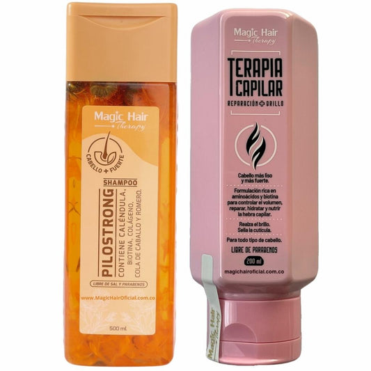 Kit Terapia Capilar Reparación + Shampoo Caída Cabello Pilostrong