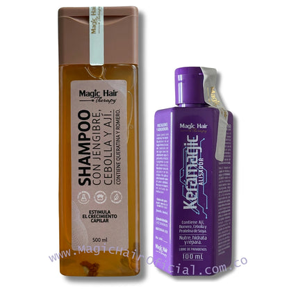 Kit Keratina Keramagic 100 ml + Shampoo de Cebolla | Magic Hair