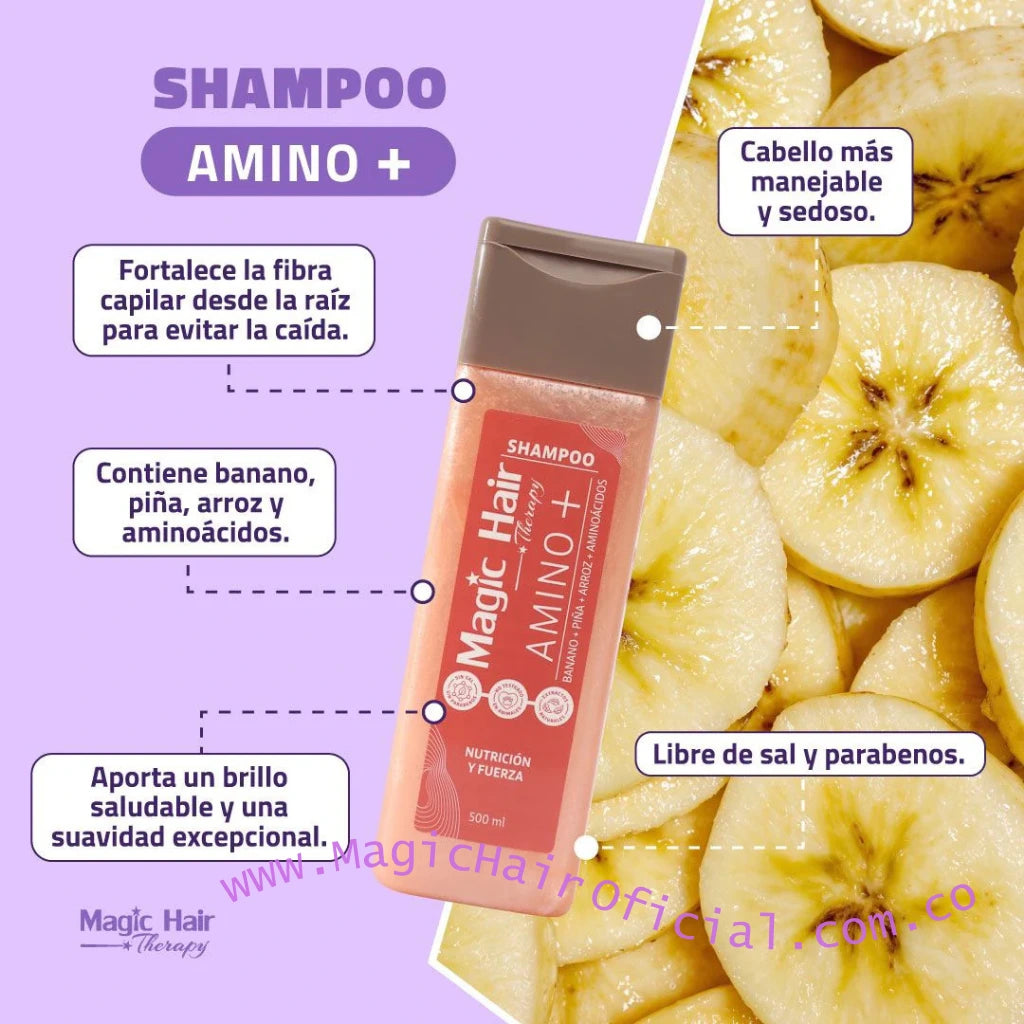 kit Tratamiento Nocturno para la Caida del Cabello + Shampoo para la Caída del Cabello + Acondicionador sin Sal Amino Nueva Formula | Magic Hair