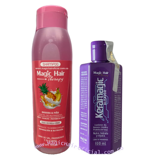 kit keratina Keramagic 100 ml + Shampoo para la Caida del Cabello Seco | Magic Hair