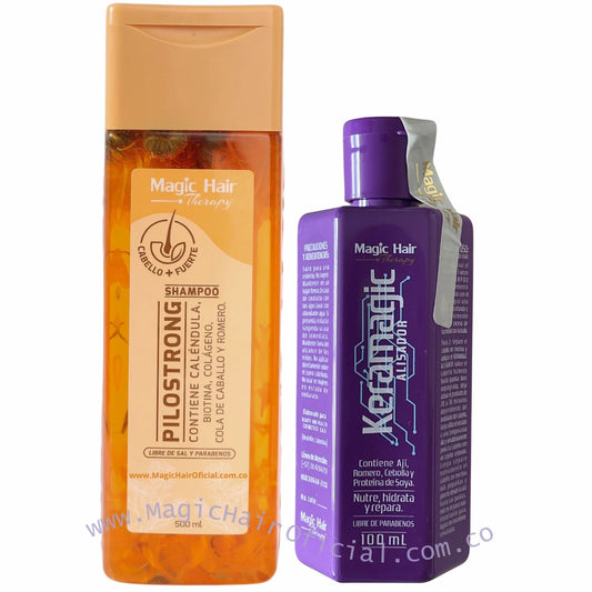 kit keratina Keramagic 100 ml + Shampoo para la Caida del Cabello Pilostrong | Magic Hair