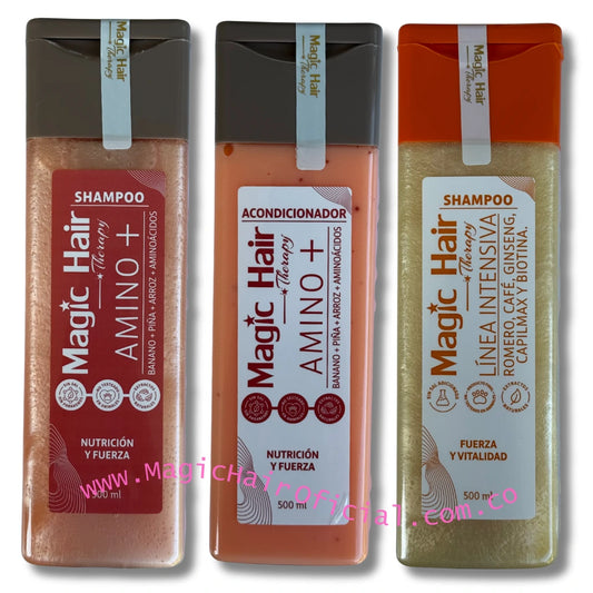 kit shampoo crecimiento acelerado +  Shampoo para la Caída del Cabello + Acondicionador sin Sal Nueva Formula | Magic Hair