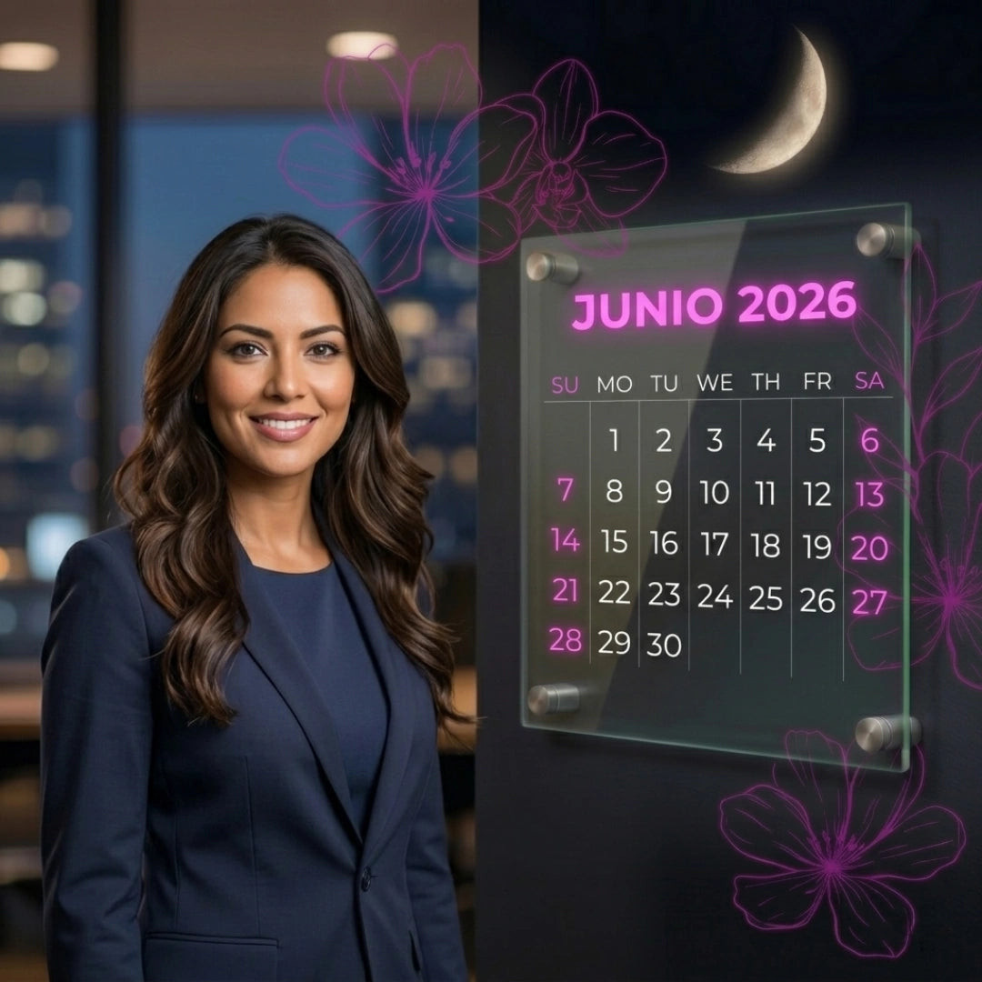 mujer latina pelo largo calendario lunar junio 2026 crecimiento cabello fases luna magic hair oficial medellin colombia