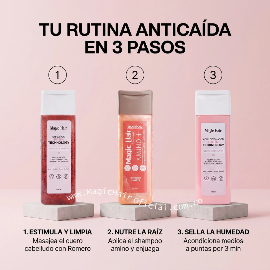 Kit Shampoo de Romero y Anticaída Reparación Cabello Débil 3x500ml