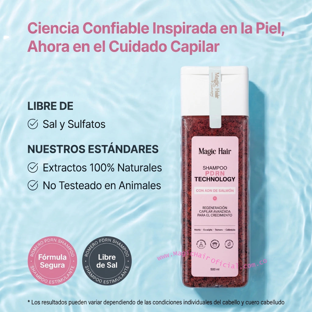 Shampoo de Romero con PDRN Salmón Para Cabello Débil 500ml
