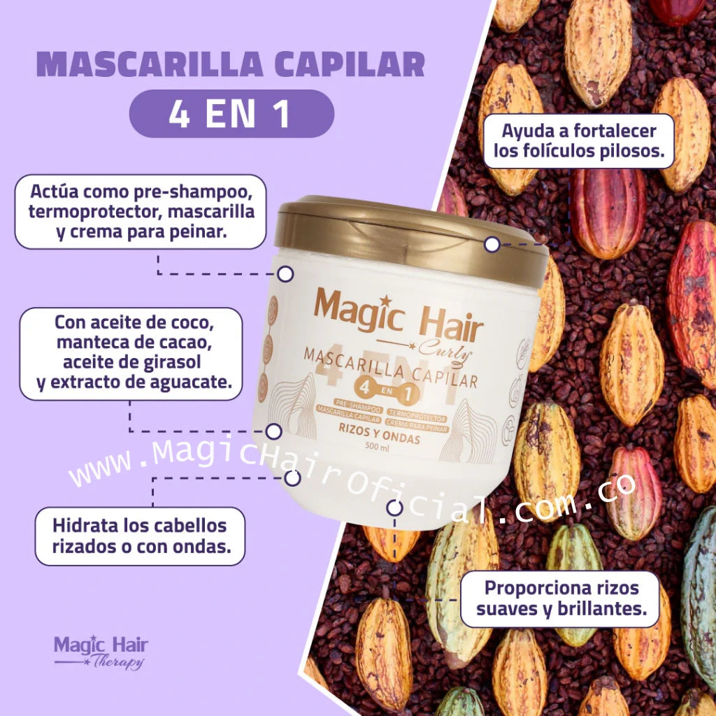 Kit Tratamiento para Cabello Crespo + Gel para Rizos + Shampoo para Rizos + Acondicionador | Magic Hair
