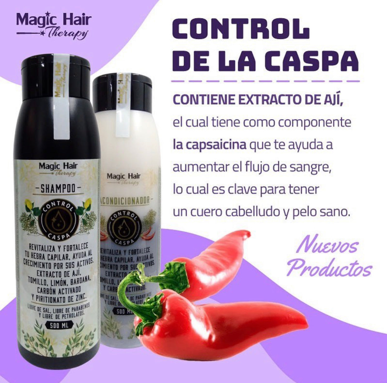 Shampoo Anticaspa Cabello Natural sin Sal | Magic Hair | Magia en tu Cabello Shampoo Magic Hair Magic Hair Oficial