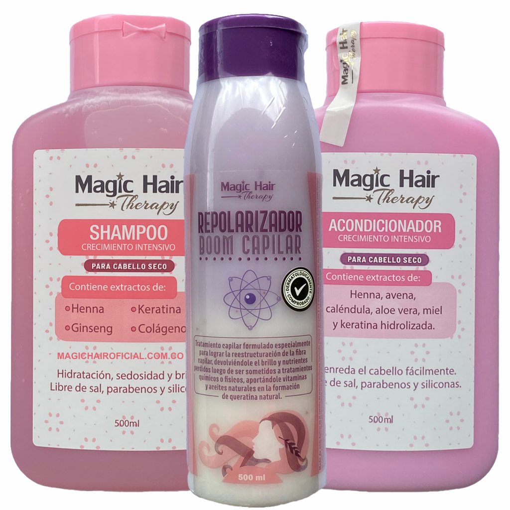 Kit Crecimiento Black Cabello Seco + Boom Repolarizador | Magic Hair - Magic Hair Oficial