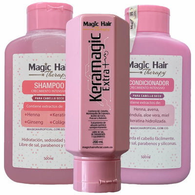 kit keratina para Cabello Crespo + Shampoo para Cabello Seco + Acondicionador | Magic Hair
