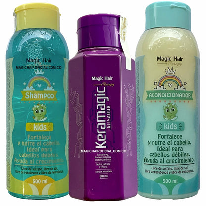 Kit Keratina Keramagic Alisador + Champu Acondicionador Kids Niños | Magic Hair - Magic Hair Oficial