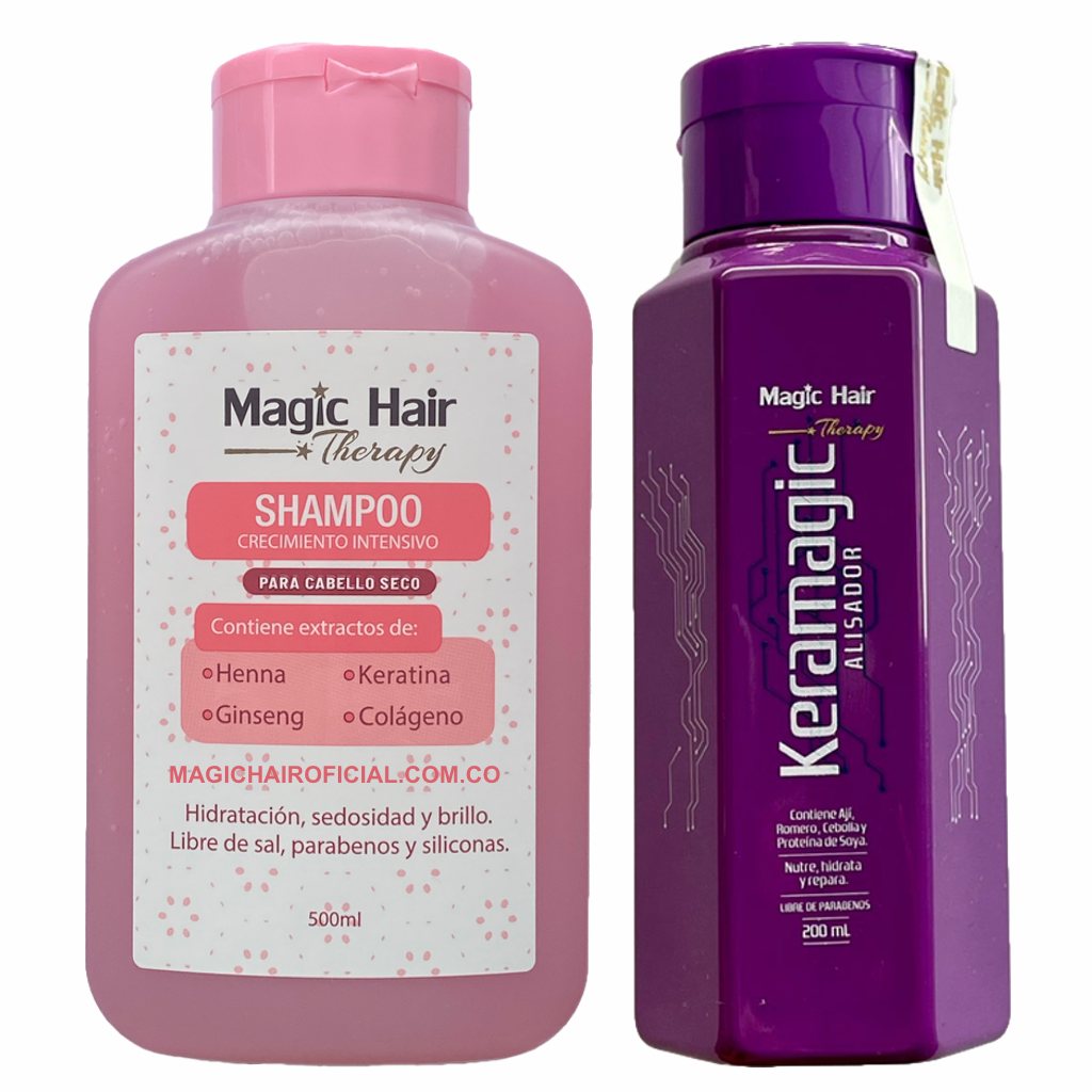 Kit Keratina Keramagic Alisador + Champu Crecimiento Cabello Seco | Magic Hair - Magic Hair Oficial