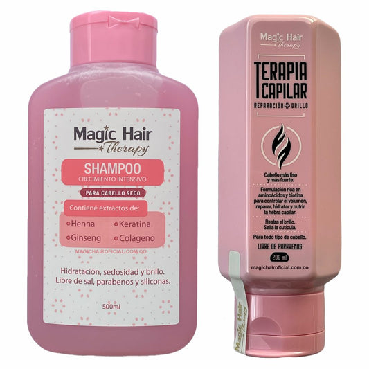 Kit Terapia Capilar Reparación + Champú Crecimiento Pelo Seco | Magic Hair