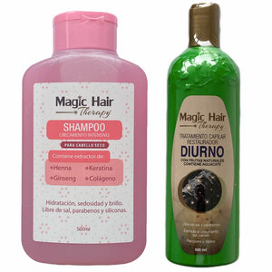 Kit Crecimiento Cabello Seco Shampoo + Tratamiento Diurno | Magic Hair - Magic Hair Oficial