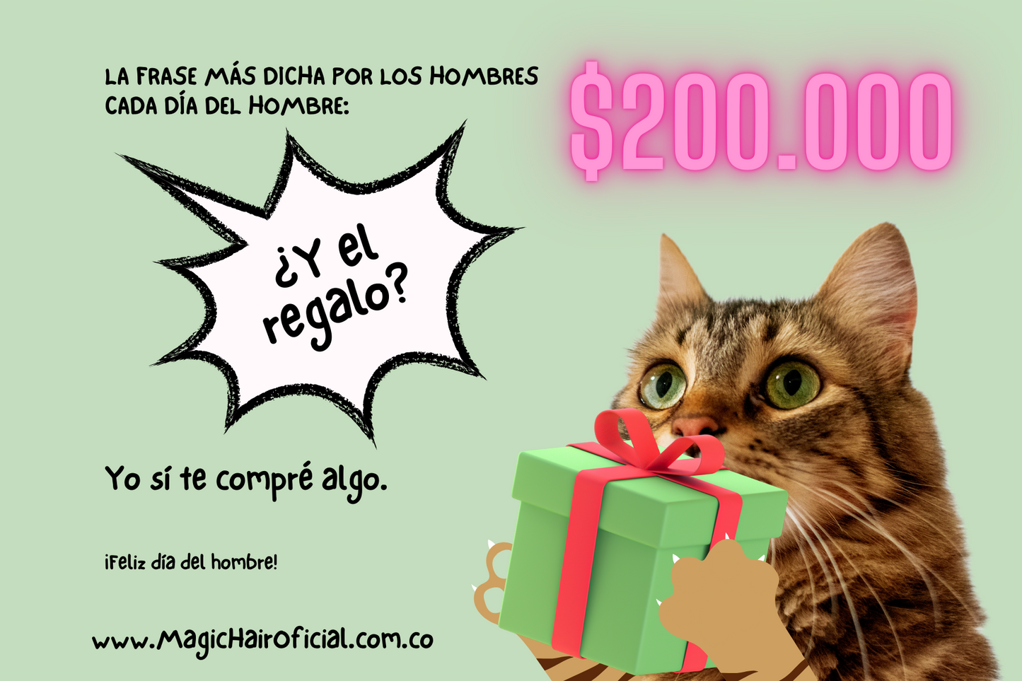 Tarjeta de regalo Magic Hair - Feliz Dia del Hombre - Envío por correo electrónico