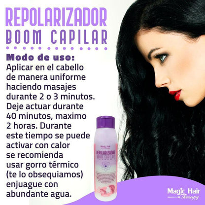 Kit Anticaspa Cabello Black + Tratamiento Boom Repolarizador | Magic Hair | Magia en tu Cabello Kit Magic Hair Magic Hair Oficial