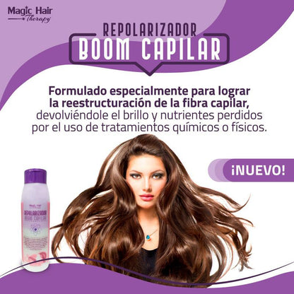 Kit Anticaída Cabello Boom Repolarizador + Diurno + Shampoo y Acondicionador | Magic Hair | Magia en tu Cabello Kit Magic Hair Magic Hair Oficial