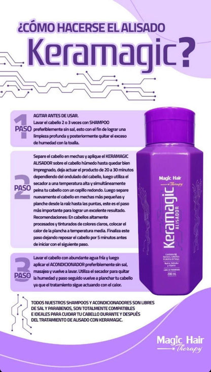 Kit Keratina Keramagic Alisador + Champu Acondicionador Kids Niños | Magic Hair - Magic Hair Oficial