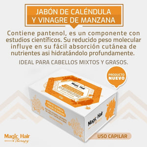 Jabon para el Cabello de Caléndula y Vinagre de Manzana | Magic Hair | Magia en tu Cabello Jabón para Cabello Magic Hair Magic Hair Oficial