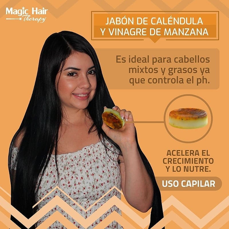 Jabon para el Cabello de Caléndula y Vinagre de Manzana | Magic Hair | Magia en tu Cabello Jabón para Cabello Magic Hair Magic Hair Oficial