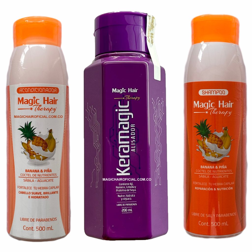 Kit Keratina Keramagic Alisador + Kit Champu Ancondicionador Anticaida | Magic Hair - Magic Hair Oficial