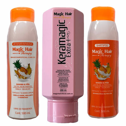 Kit Keratina Keramagic Extra + Champú Acondicionador Anticaída | Magic Hair