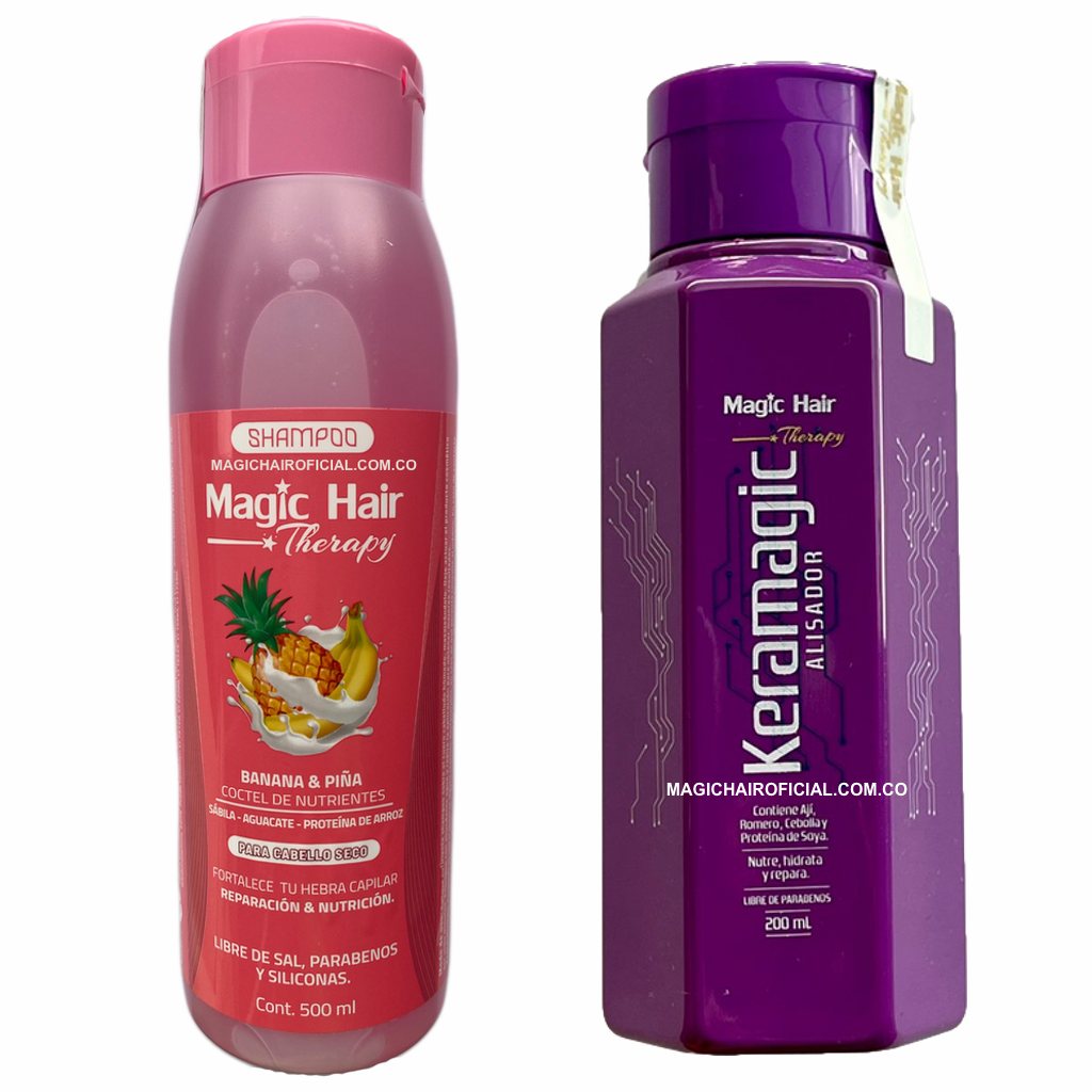 Keramagic Straightening Keratin Kit + Dry Hair Loss Shampoo