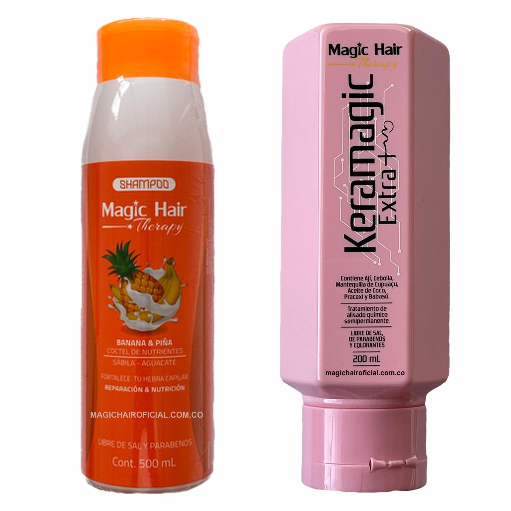 Kit Keratina Keramagic Extra + Champú Anticaída Cabello | Magic Hair