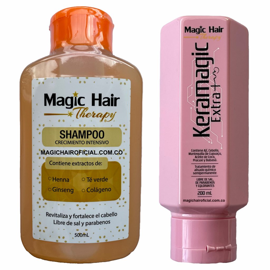 Kit Keratina Keramagic Extra + Champú Crecimiento Cabello | Magic Hair