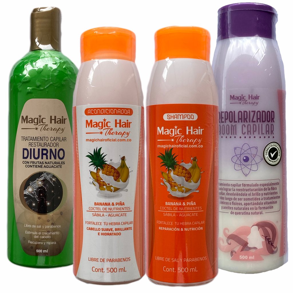 Kit Anticaída Cabello Boom Repolarizador + Diurno + Shampoo y Acondicionador | Magic Hair - Magic Hair