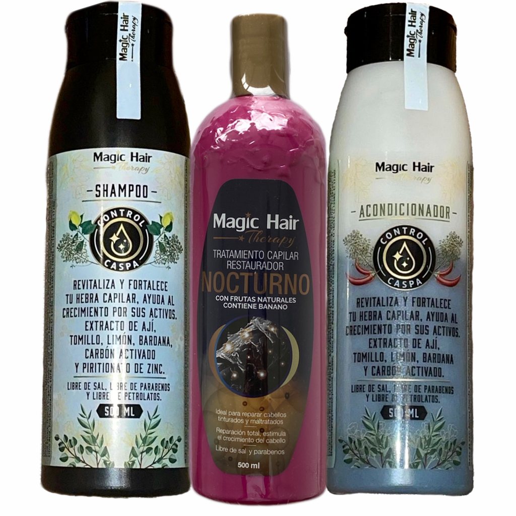 Kit Anticaspa Cabello Black + Tratamiento Nocturno | Magic Hair - Magic Hair Oficial