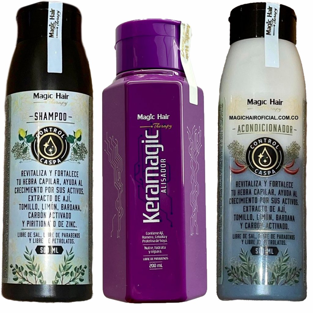 Kit Keratina Keramagic Alisador + Kit Champu Acondicionador Anticaspa | Magic Hair - Magic Hair Oficial