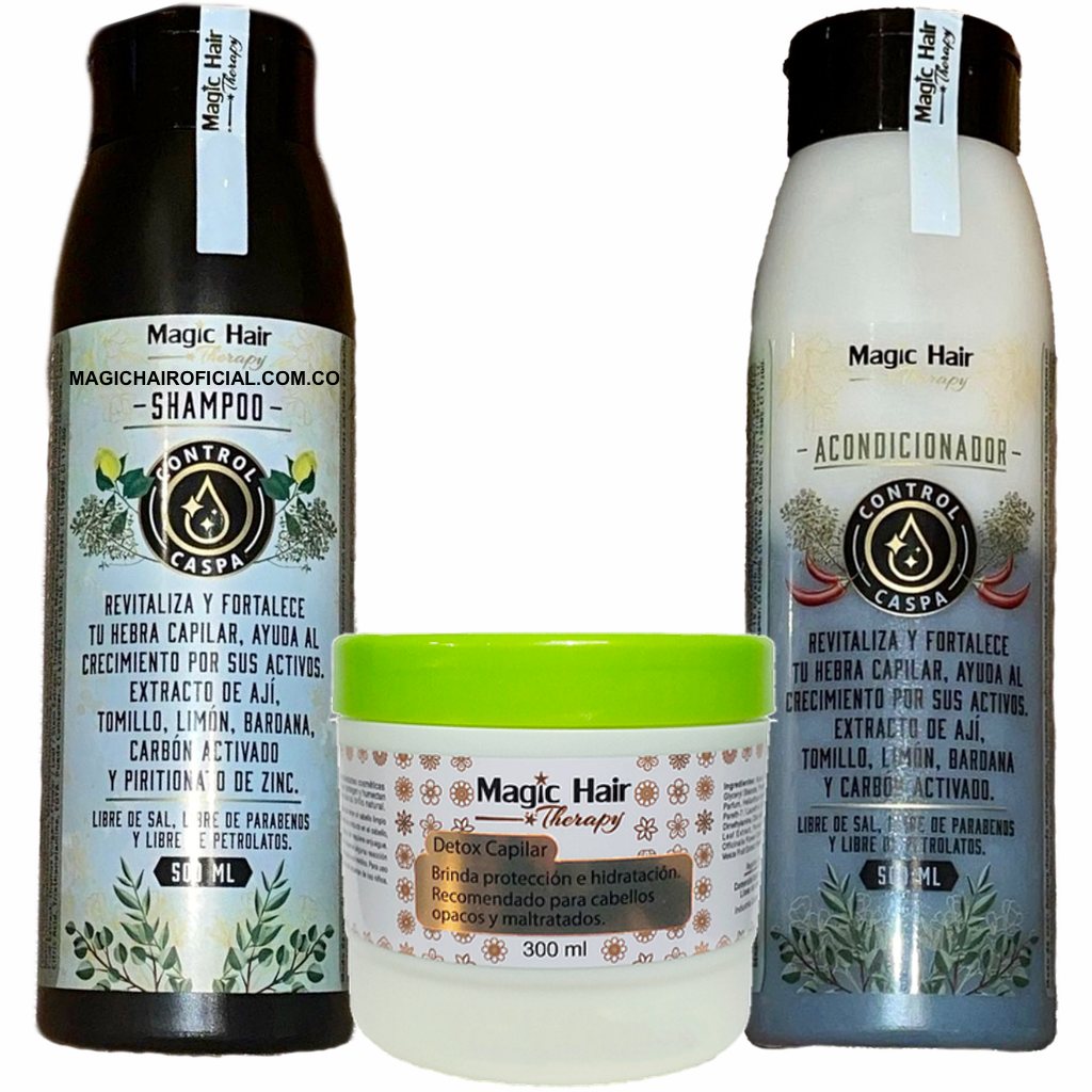 Kit Anticaspa Cabello Shampoo Acondicionador y Crema Peinar | Magic Hair - Magic Hair Oficial