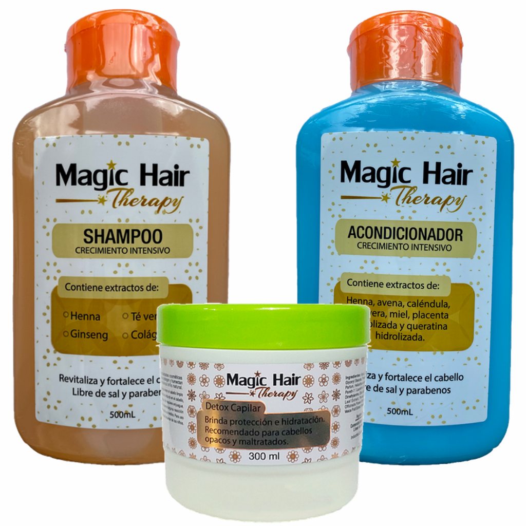 Kit Crecimiento Cabello Shampoo Acondicionador y Crema Peinar | Magic Hair - Magic Hair Oficial