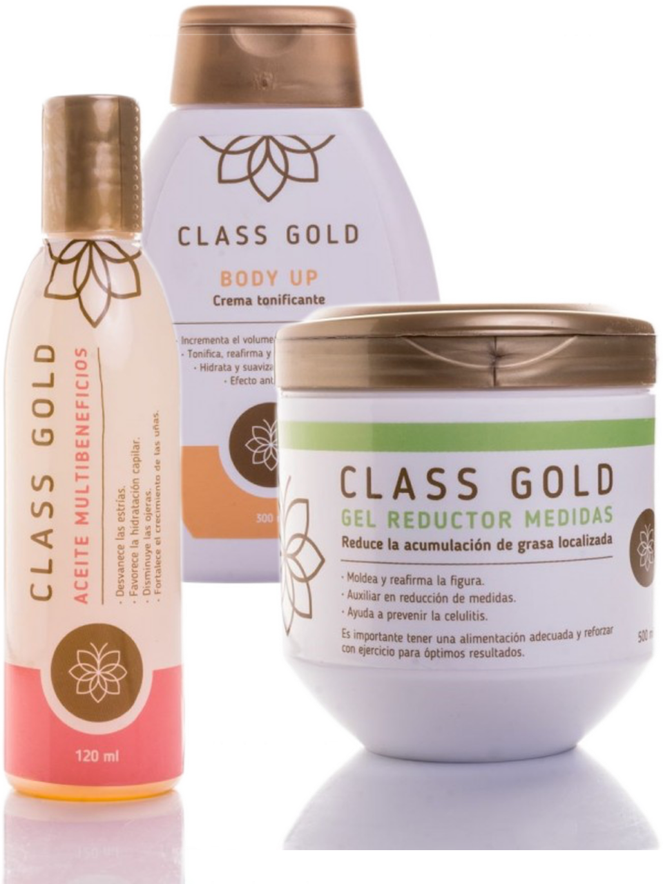 Kit Aceite, Gel Reductor y Body Up | Class Gold Kit Class Gold Magic Hair Oficial