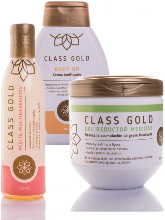Kit Aceite, Gel Reductor y Body Up | Class Gold Kit Class Gold Magic Hair Oficial