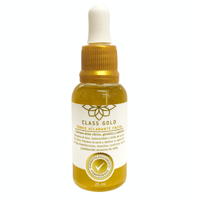 Tónico Facial Despigmentante Formato Viaje con Ácido Glicólico | Class Gold 25 ml